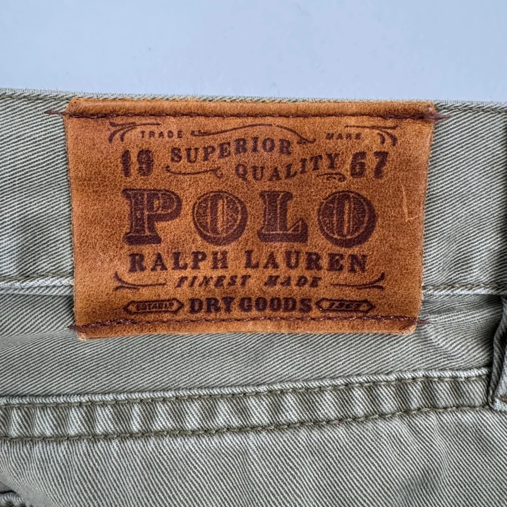 Polo Ralph Lauren 650 Straight Leg Pants Mens 34x34 Olive Green Cotton Twill
